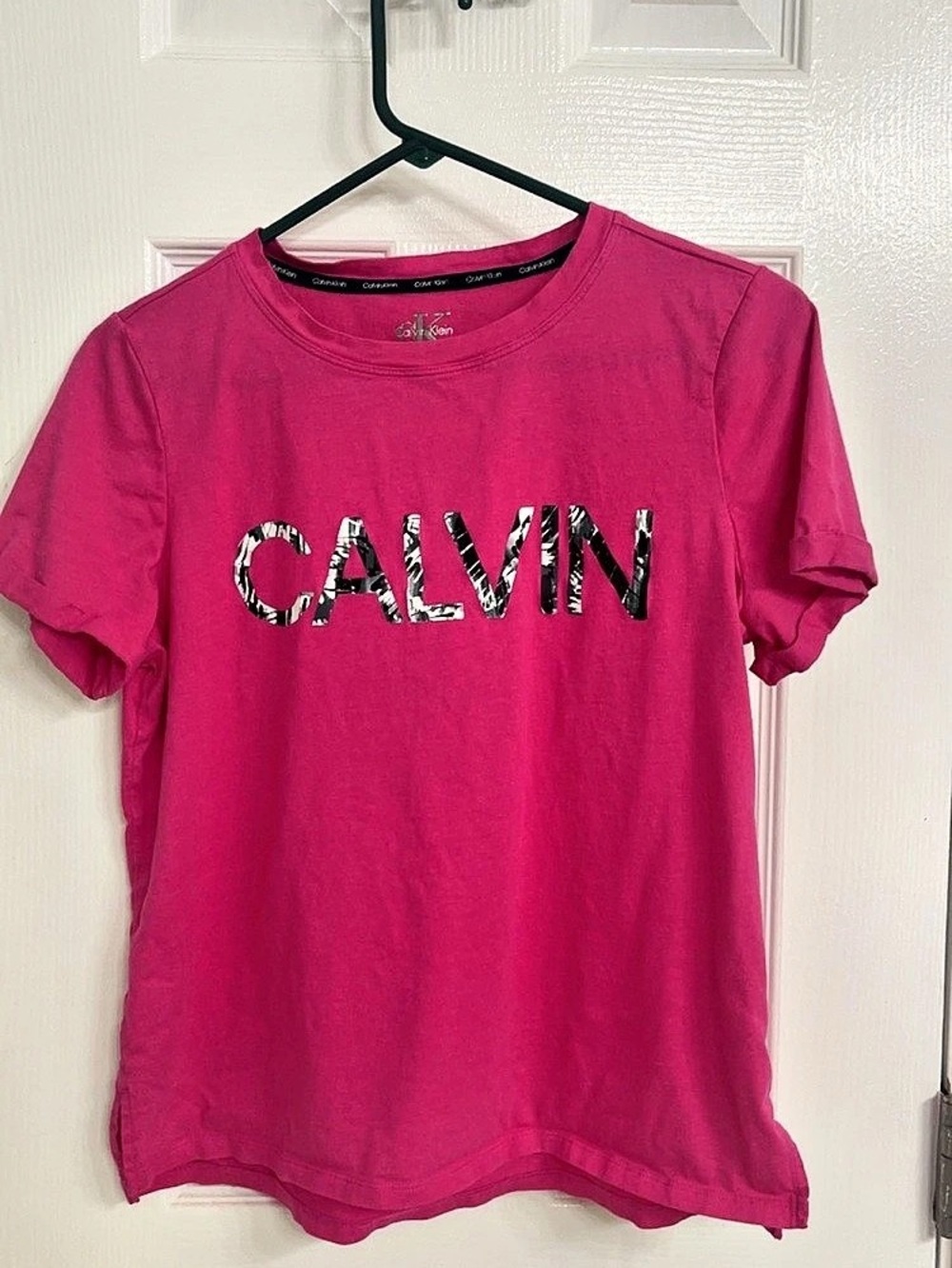 Calvin Klein Short Sleeve Logo Tee in Pink